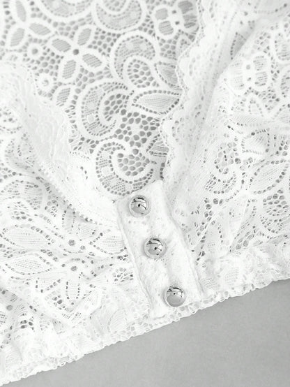 Silver-tone ball button placket detail