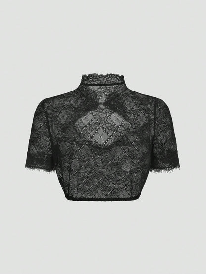 Onyx lace dirndl blouse back view