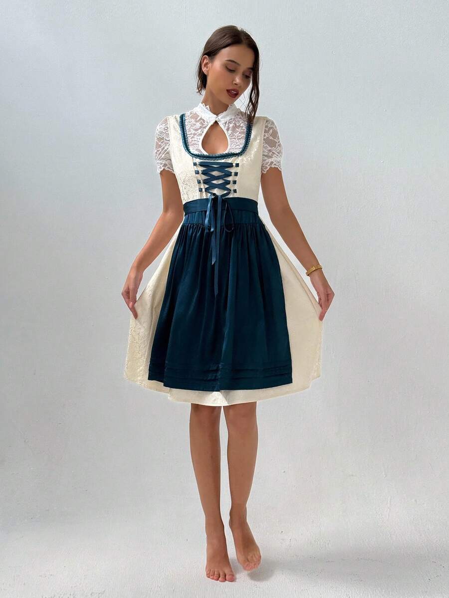 Dirndl dress lace-up detail