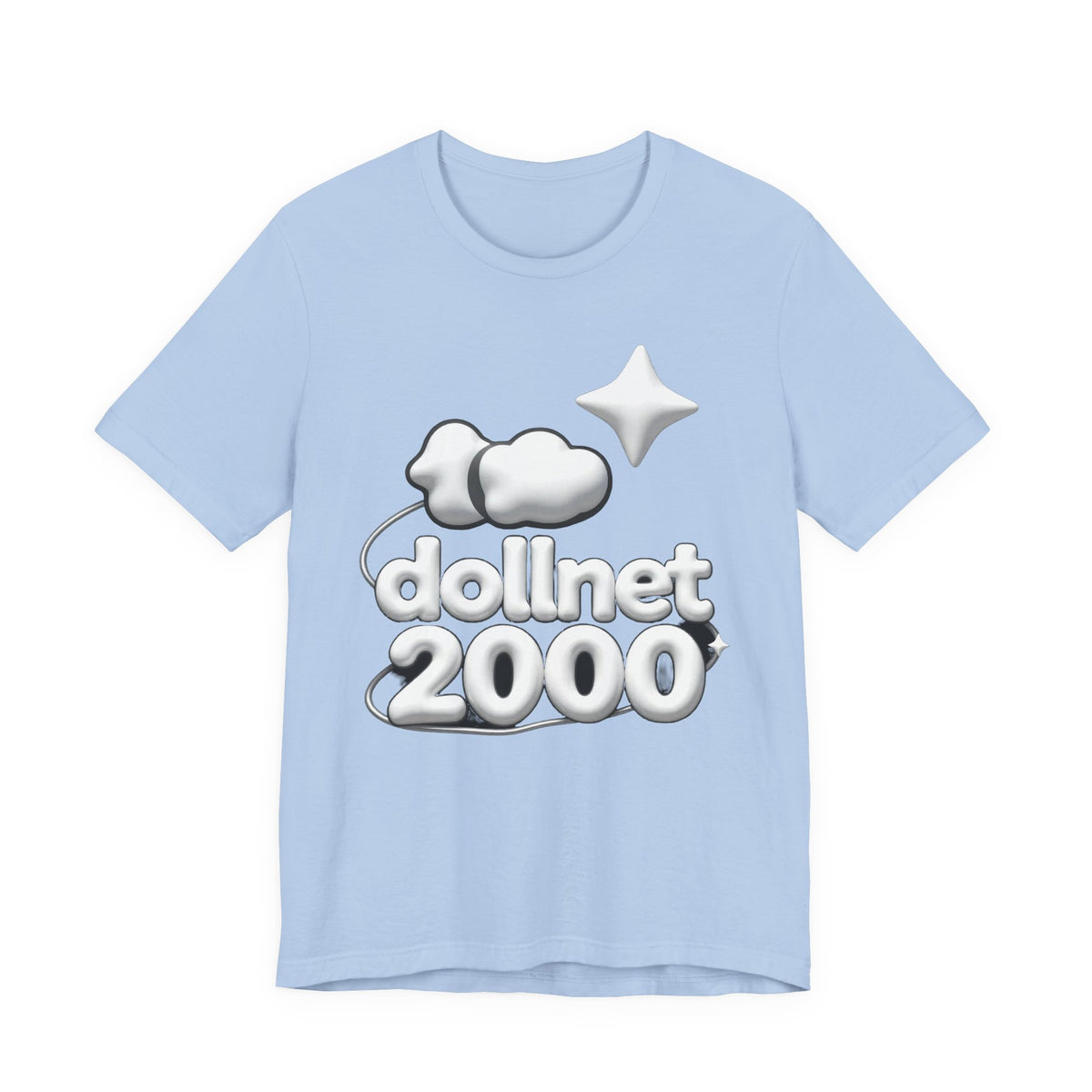 dollnet 2000 Puffy 3D Tee - Y2K Graphic Classic Cotton Top