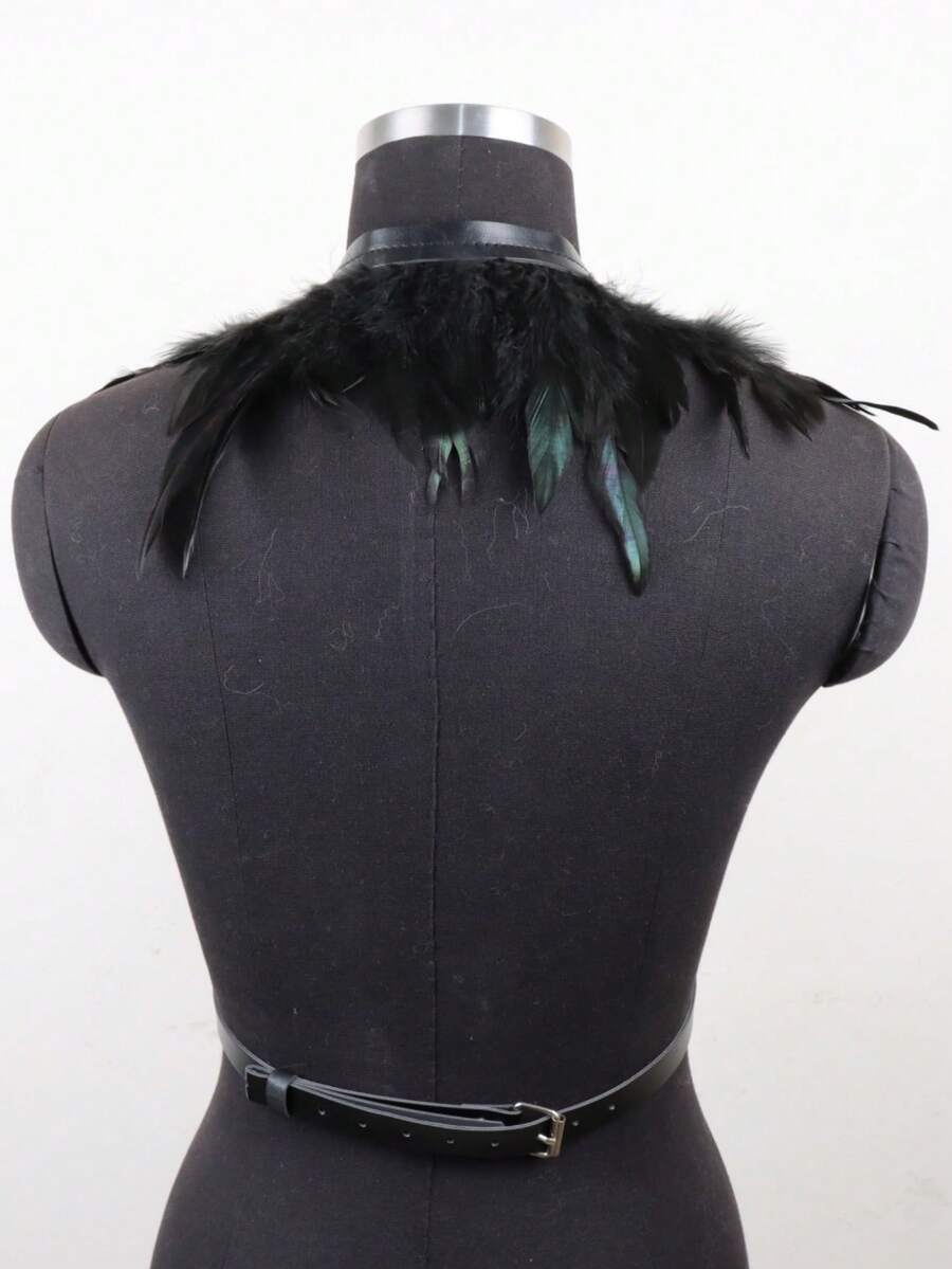 Feather harness back view with adjustable band