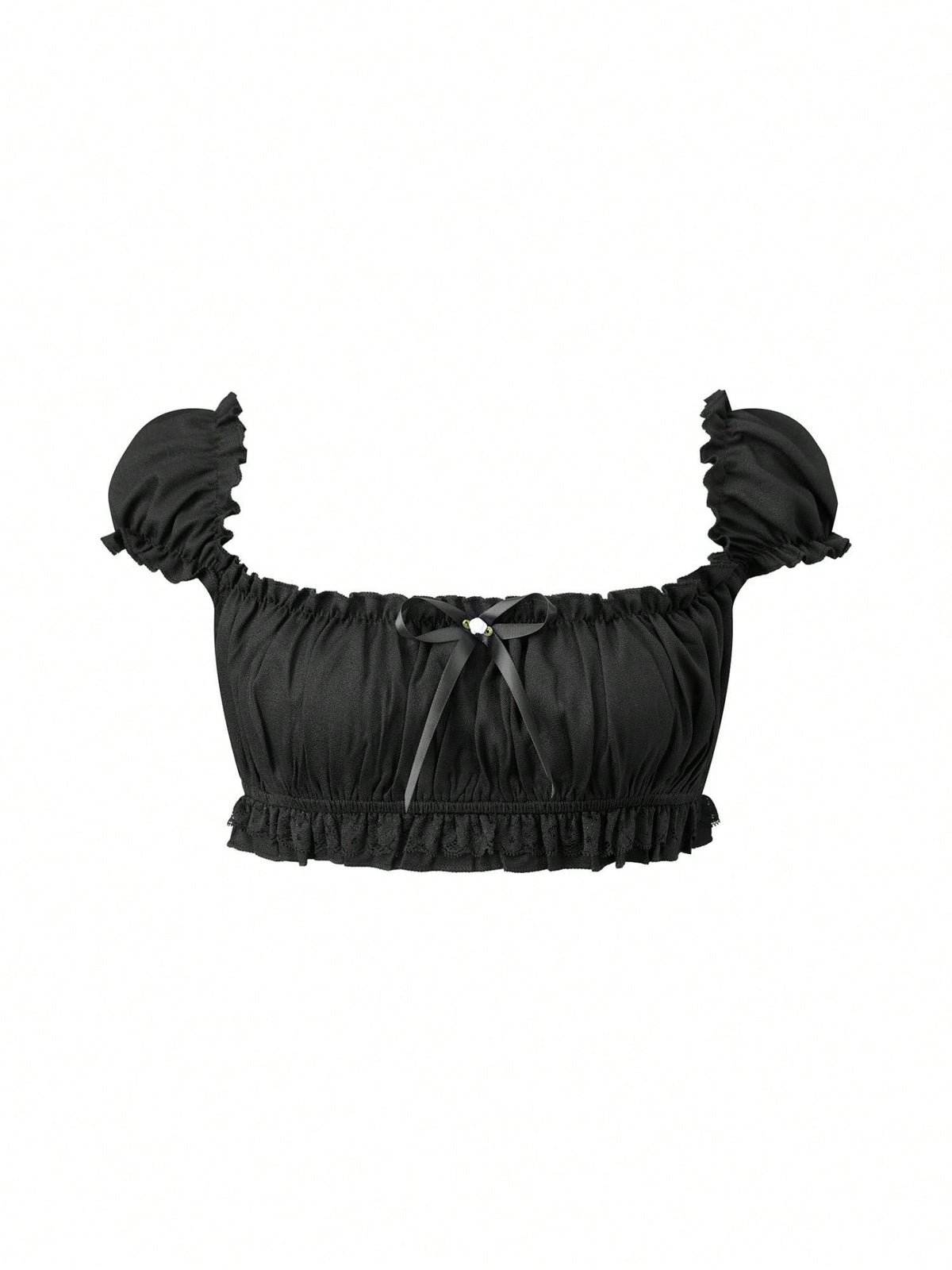 Black Coffee crop top flat lay front