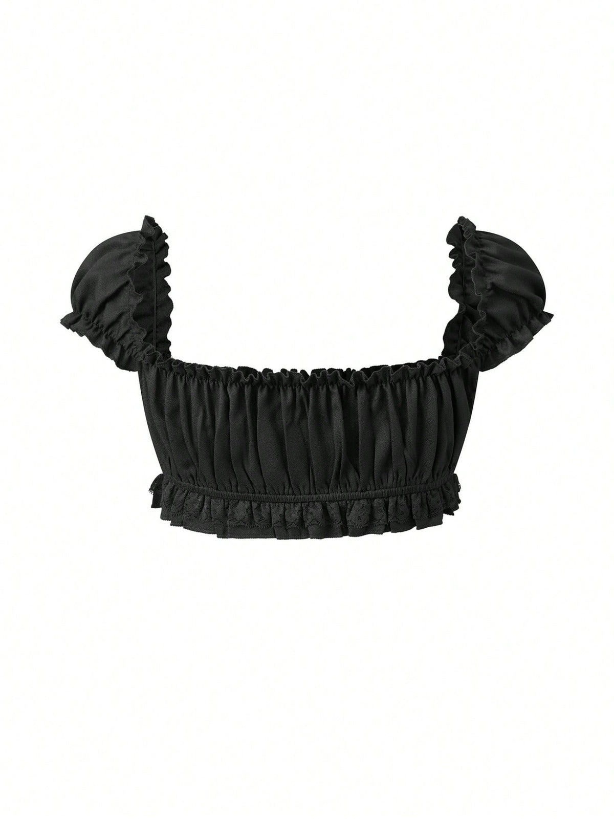 Black Coffee crop top flat lay back