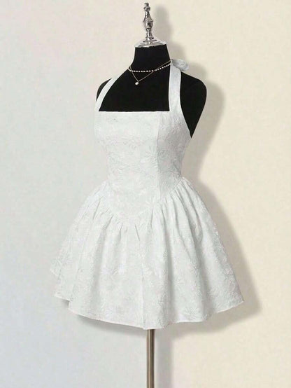 Jacquard mini dress angled view