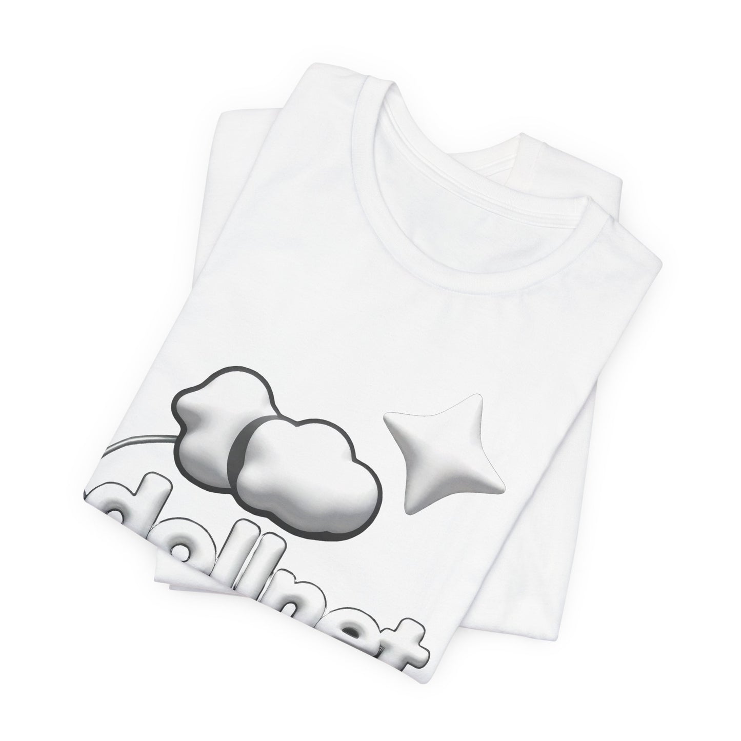 dollnet 2000 Puffy 3D Tee - Y2K Graphic Classic Cotton Top