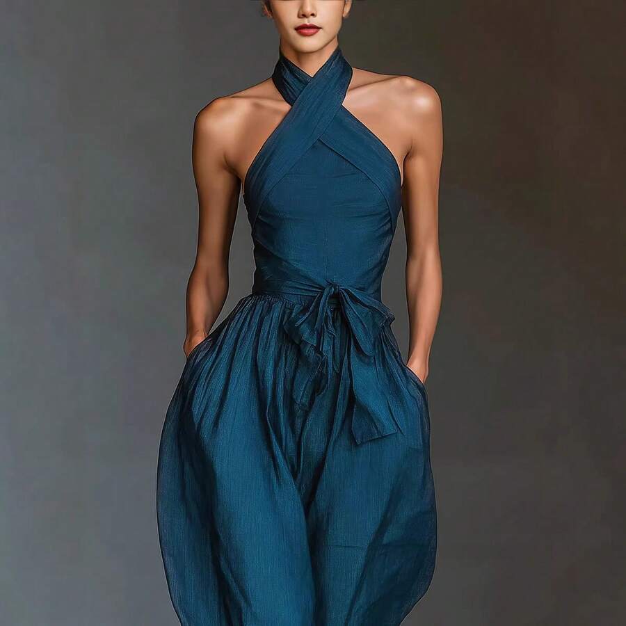 Jumpsuit open back view
