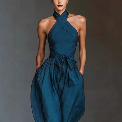 Jumpsuit open back view