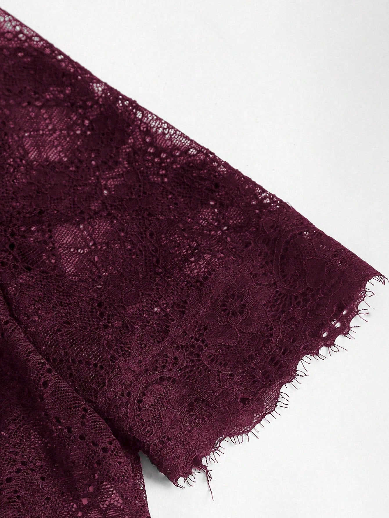 Oxblood eyelash lace cuff