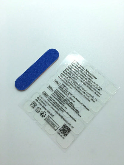 Jelly adhesive stickers and nail file included