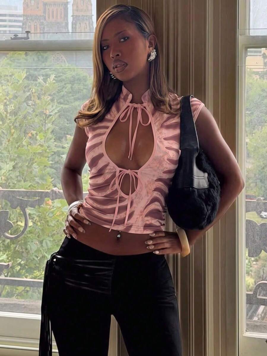 Pink Tiger crop top