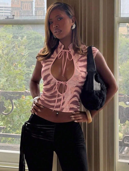 Pink Tiger crop top