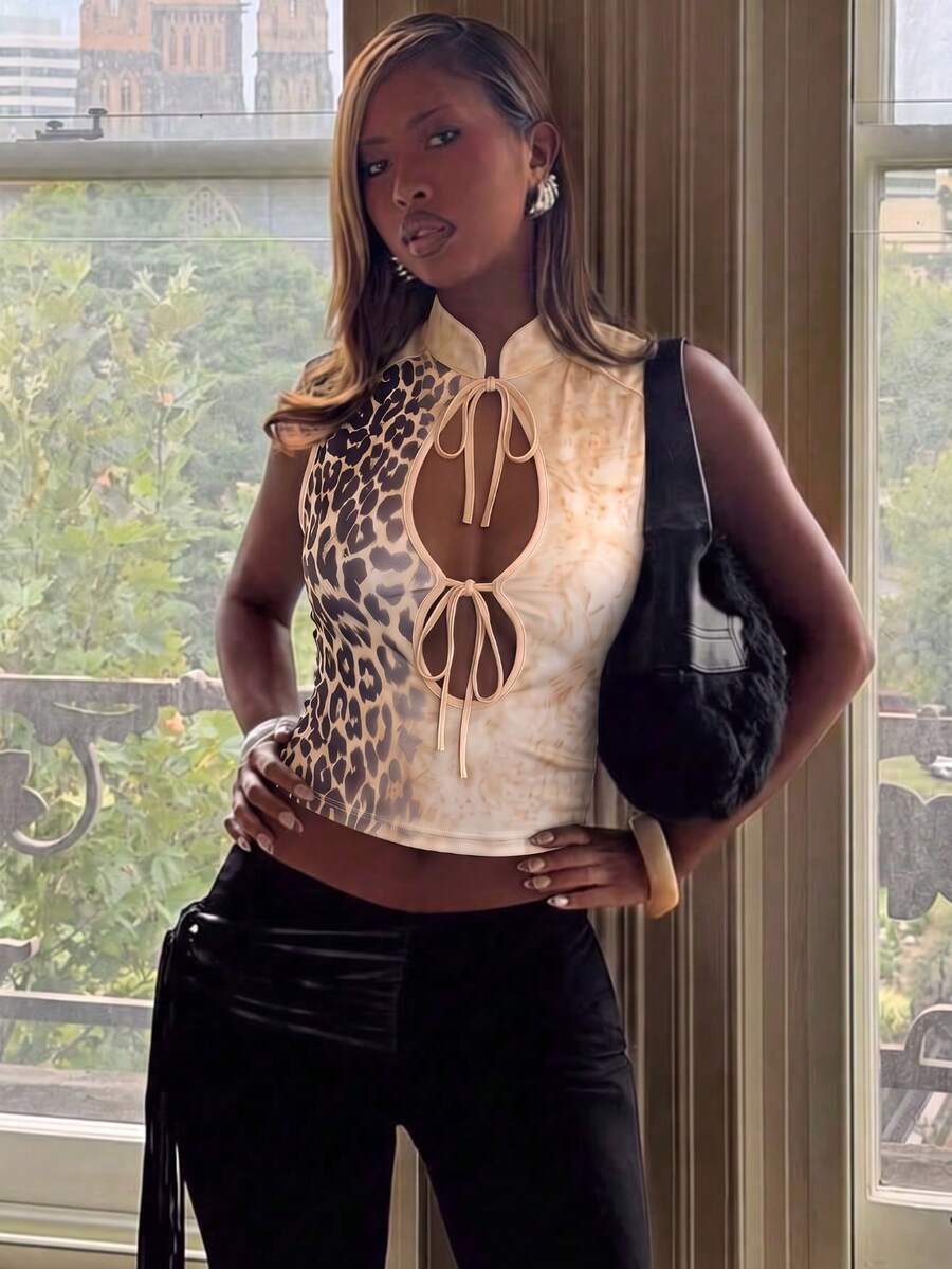 Leopard Hour crop top