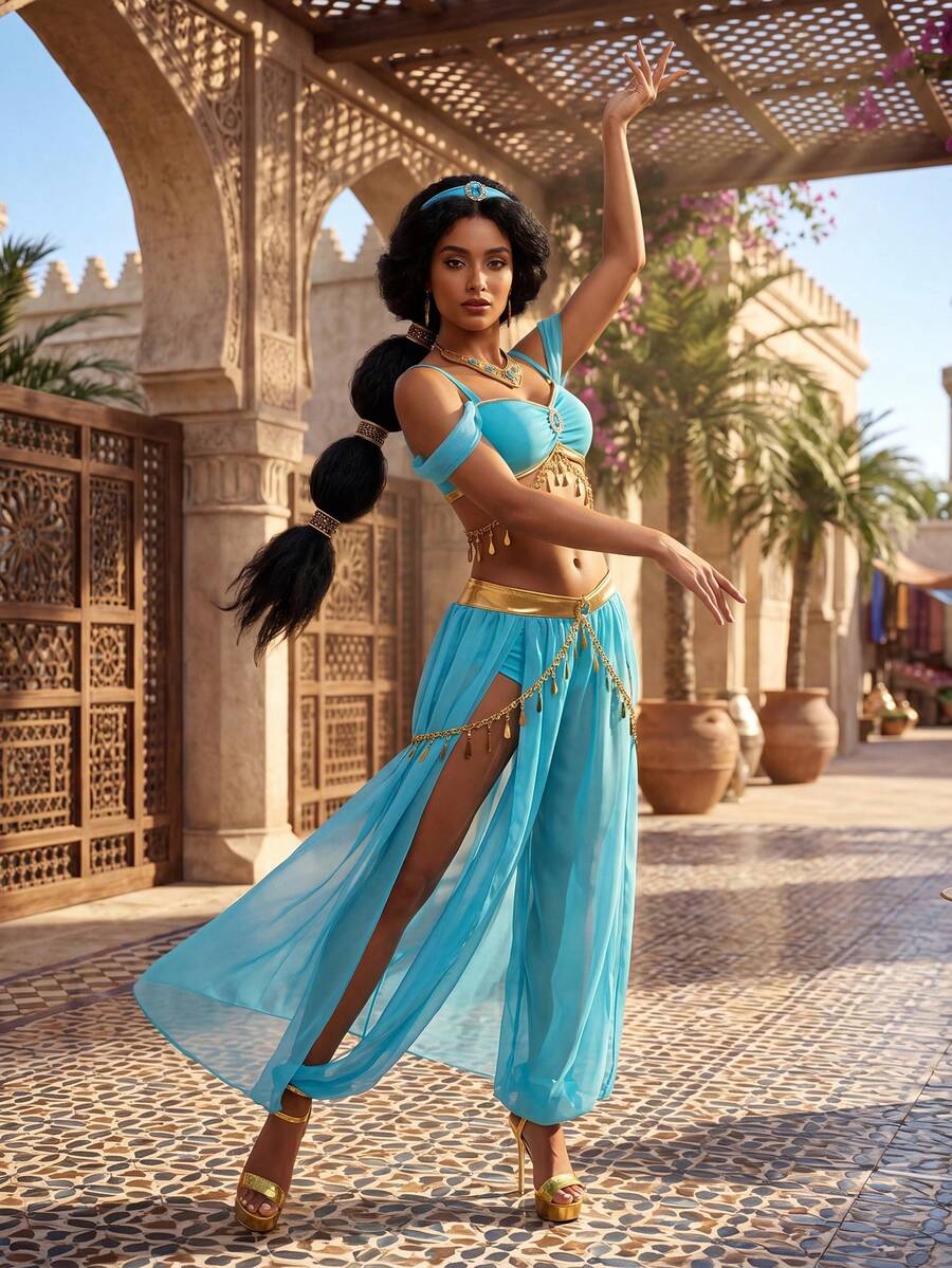 Harem pant costume set side view