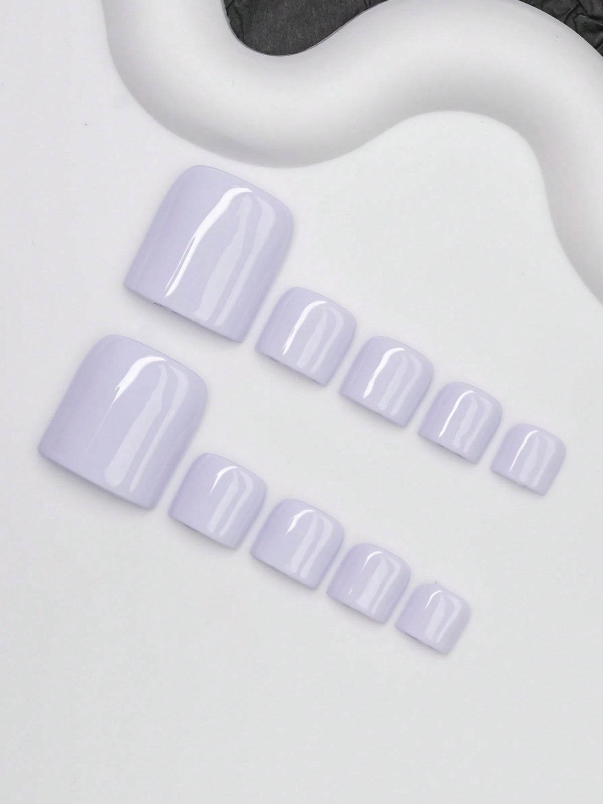 Lavender press-on toenails, full set