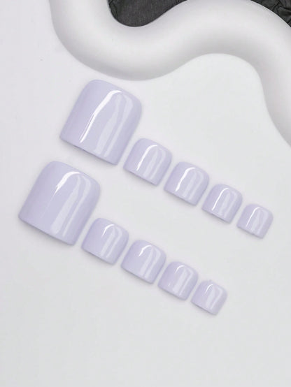 Lavender press-on toenails, full set