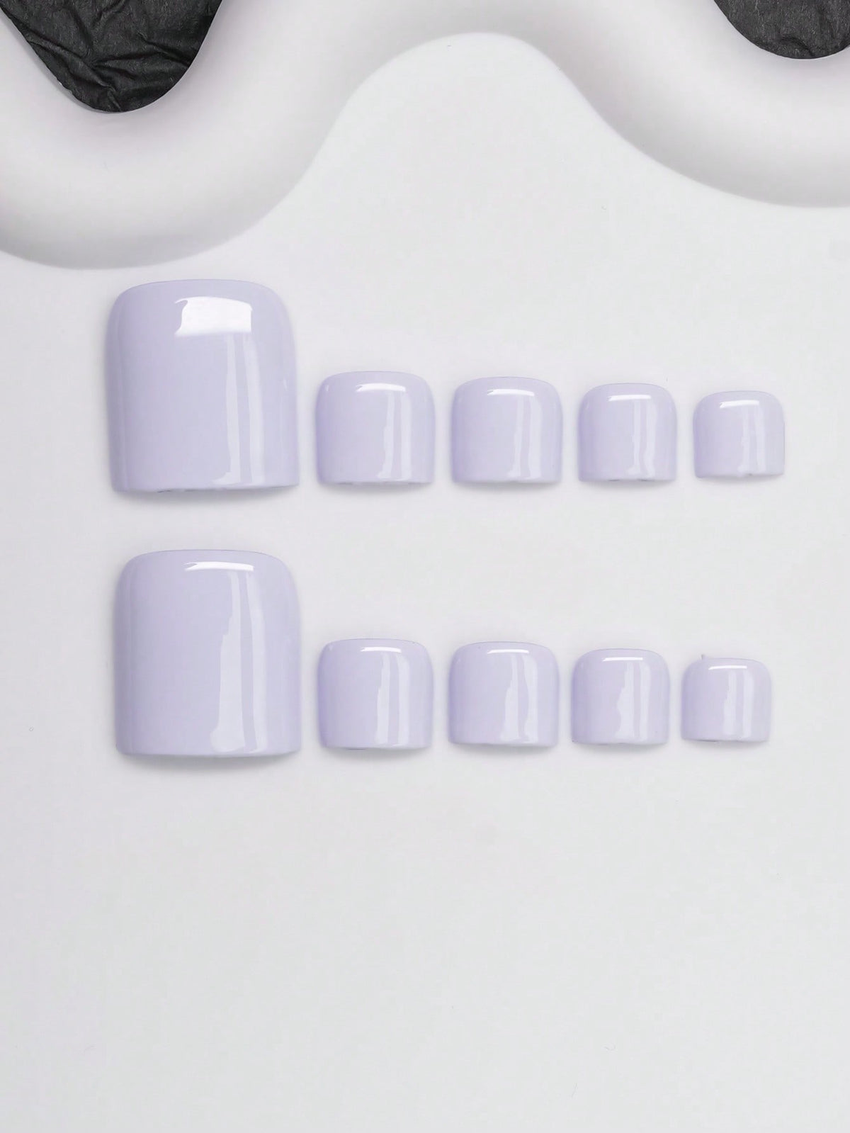 Taro lavender gloss short square press-on toenails