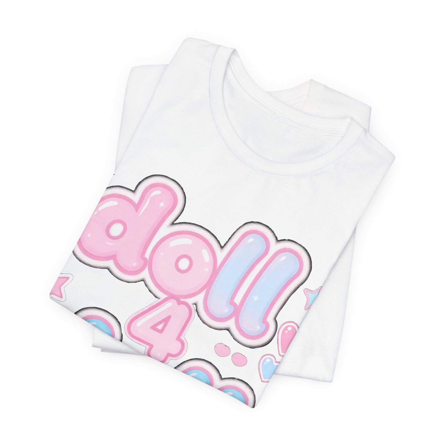 doll 4 doll Anime Sticker Tee - Y2K Graphic Classic Cotton Top