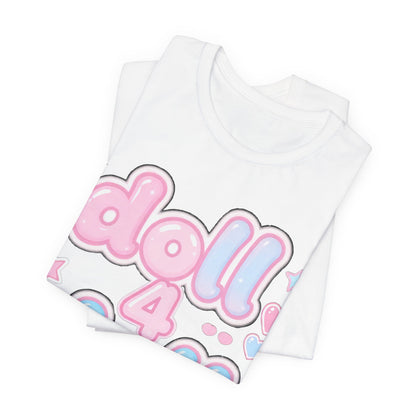 doll 4 doll Anime Sticker Tee - Y2K Graphic Classic Cotton Top