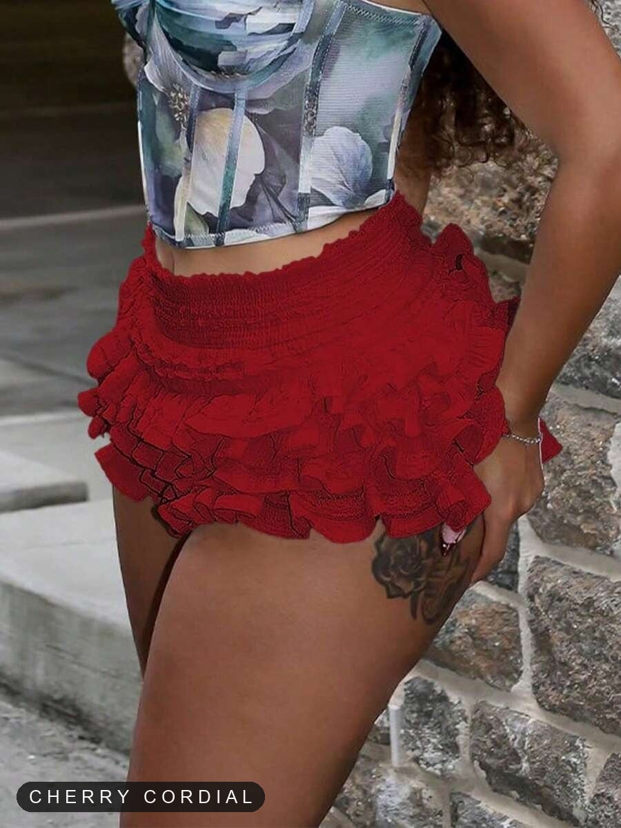 Ruffle tiers on the Cherry Cordial skort