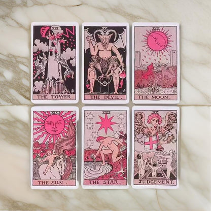 Pink Rider Waite Tarot Cards Deck for Beginners