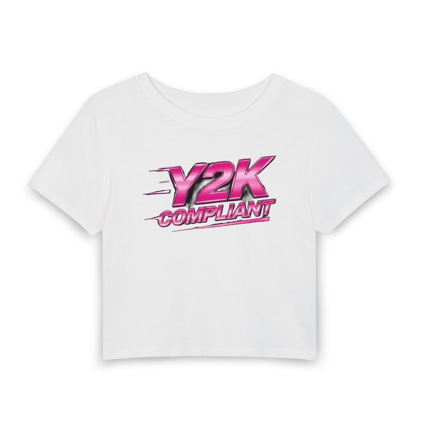 Y2K COMPLIANT Baby Tee - Y2K Graphic Fitted Top