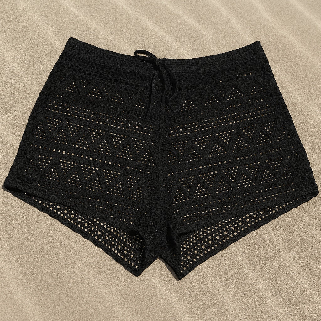 Sunny Waves Knit Shorts - Midnight