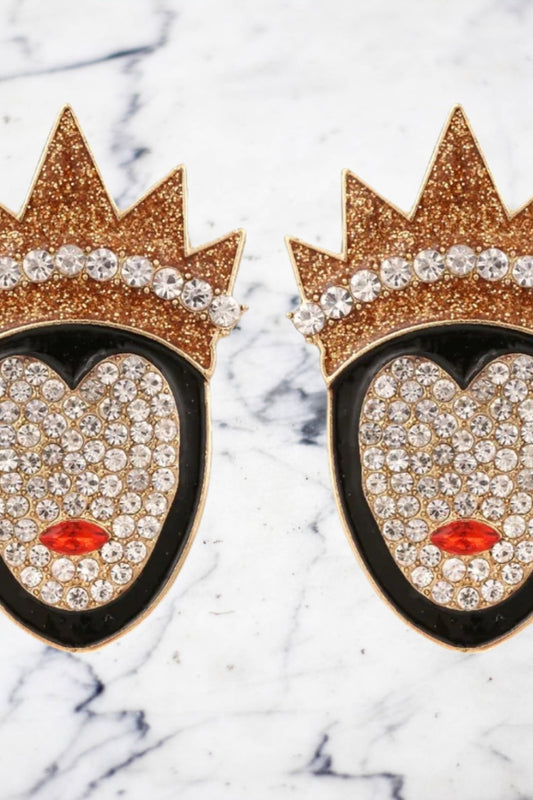 Evil Queen's Sparkle Earrings - Rhinestone Gothic Drops