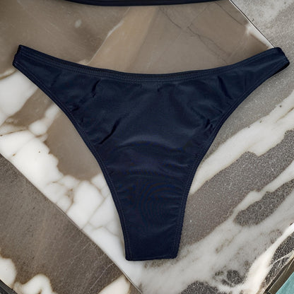 Black High Cut Bikini Swim Bottoms