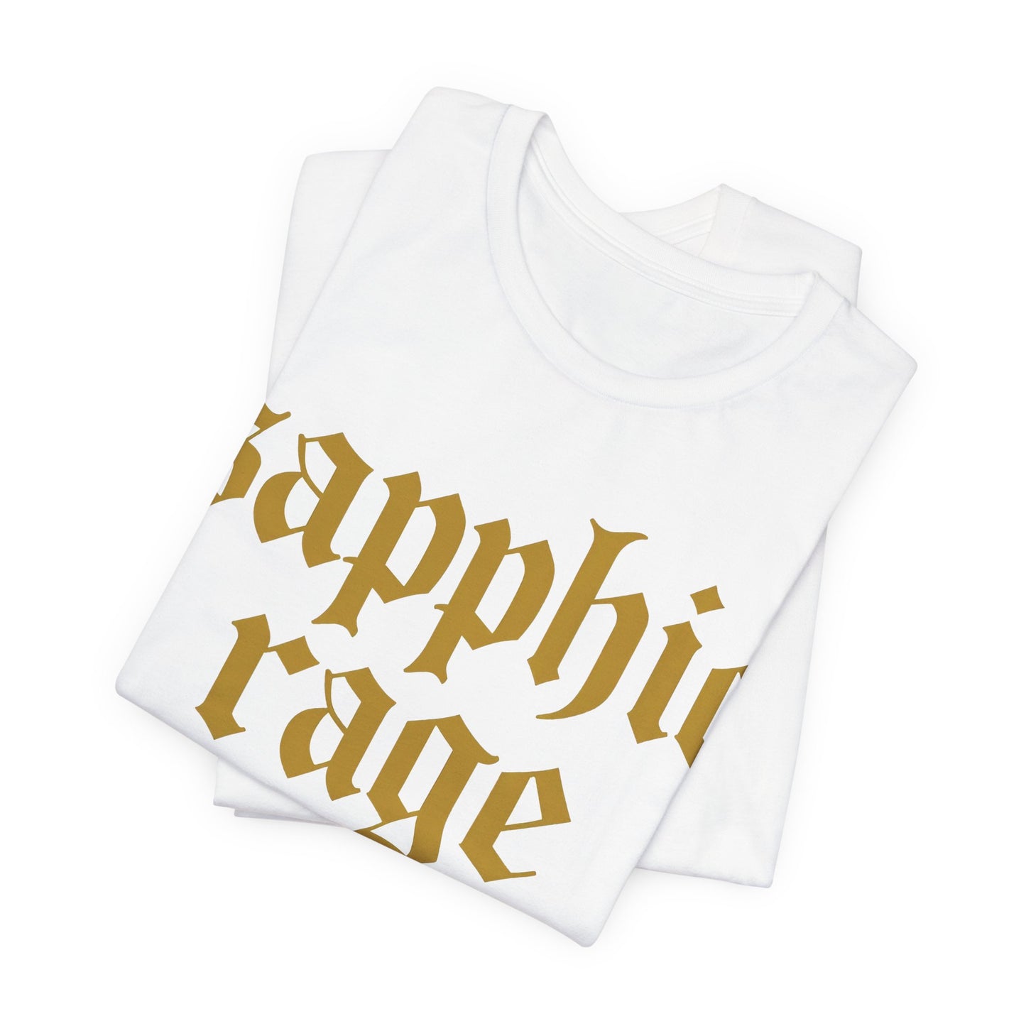 sapphic rage Gothic Blackletter Tee - Y2K Graphic Classic Cotton Top