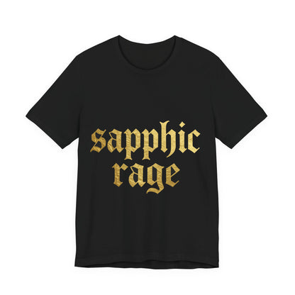 sapphic rage Gothic Blackletter Tee - Y2K Graphic Classic Cotton Top