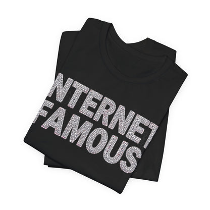 INTERNET FAMOUS Rhinestone Tee - Y2K Graphic Classic Cotton Top