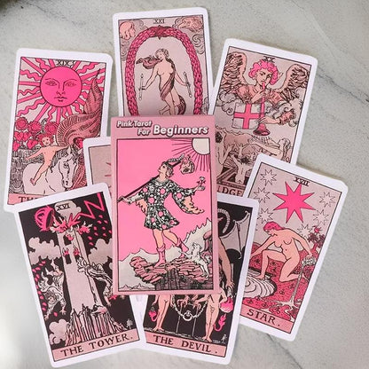 Pink Rider Waite Tarot Cards Deck for Beginners