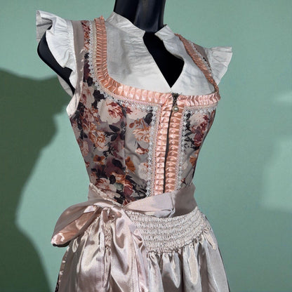 Pink Mauve Floral Dirndl Dress Petra