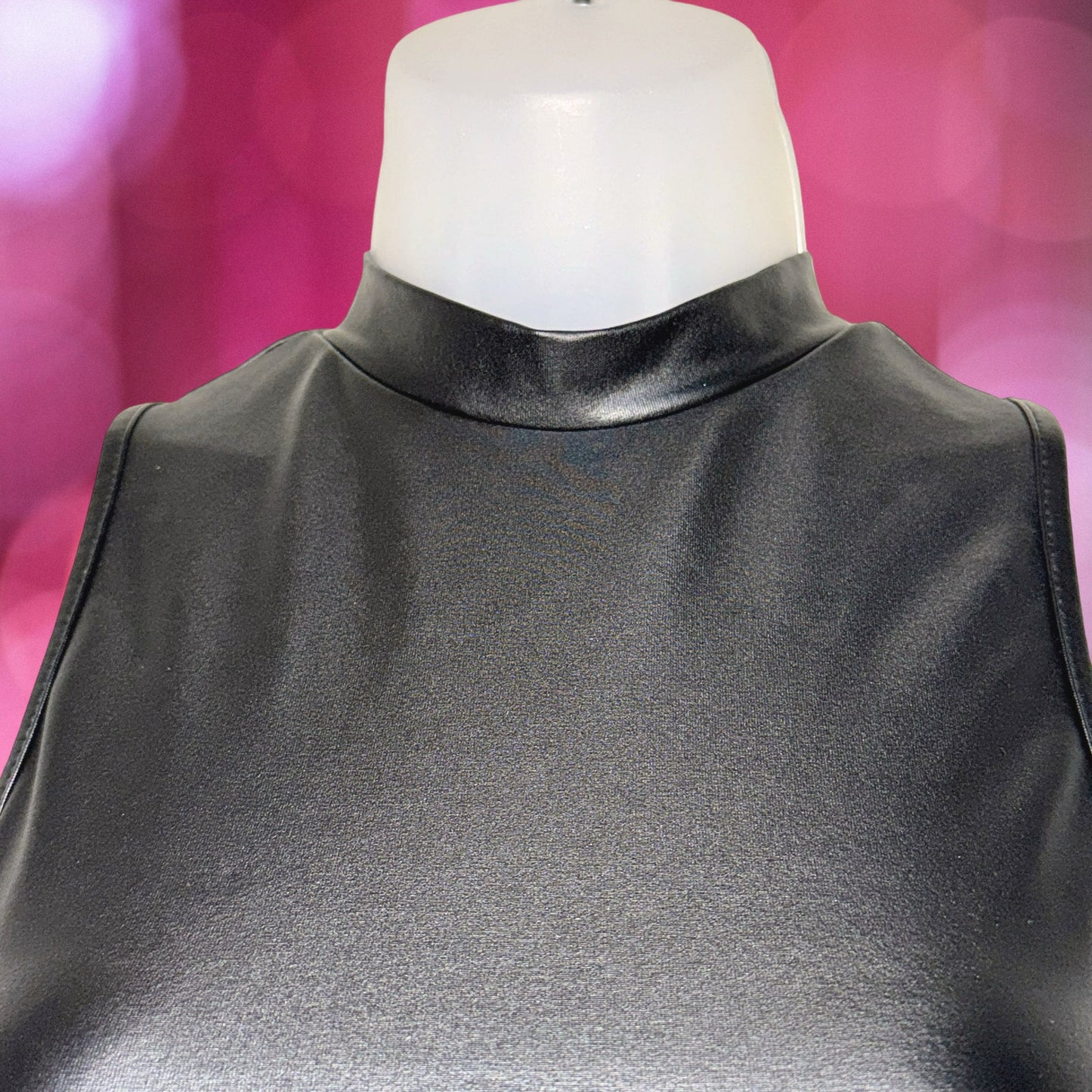 Raven Vegan Leather Curve Crop Top