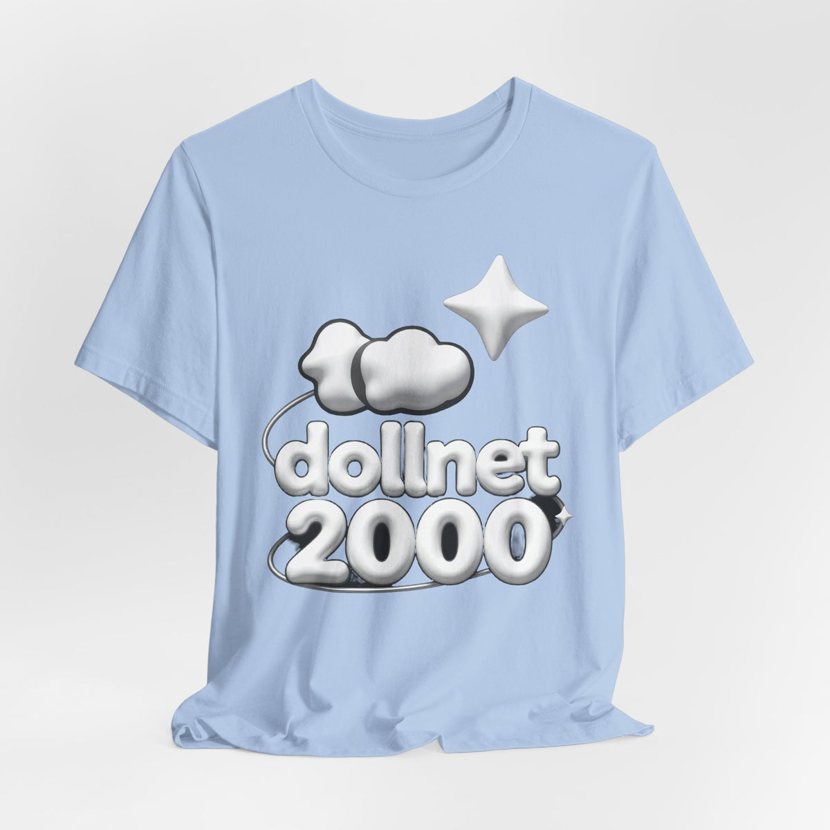 dollnet 2000 Puffy 3D Tee - Y2K Graphic Classic Cotton Top