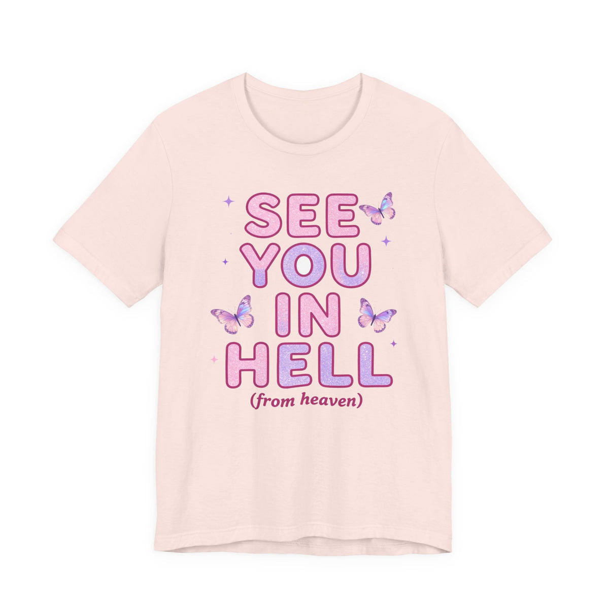 SEE YOU IN HELL (from heaven) Tee - Y2K Graphic Classic Cotton Top