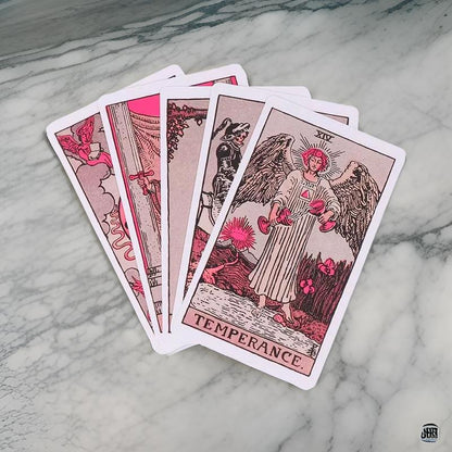 Pink Rider Waite Tarot Cards Deck for Beginners