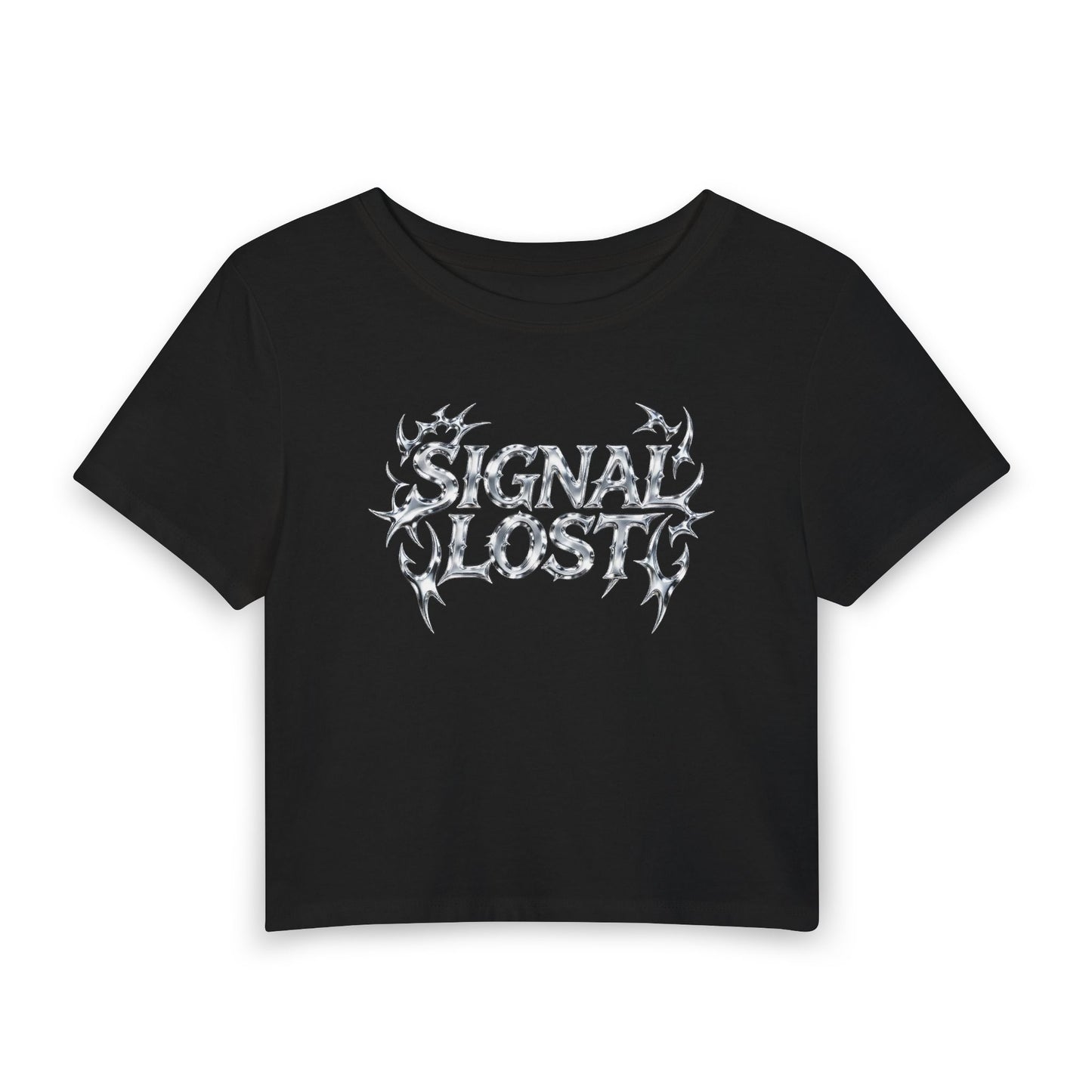SIGNAL LOST Baby Tee - Y2K Graphic Fitted Top
