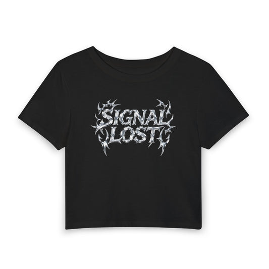 SIGNAL LOST Baby Tee - Y2K Graphic Fitted Top