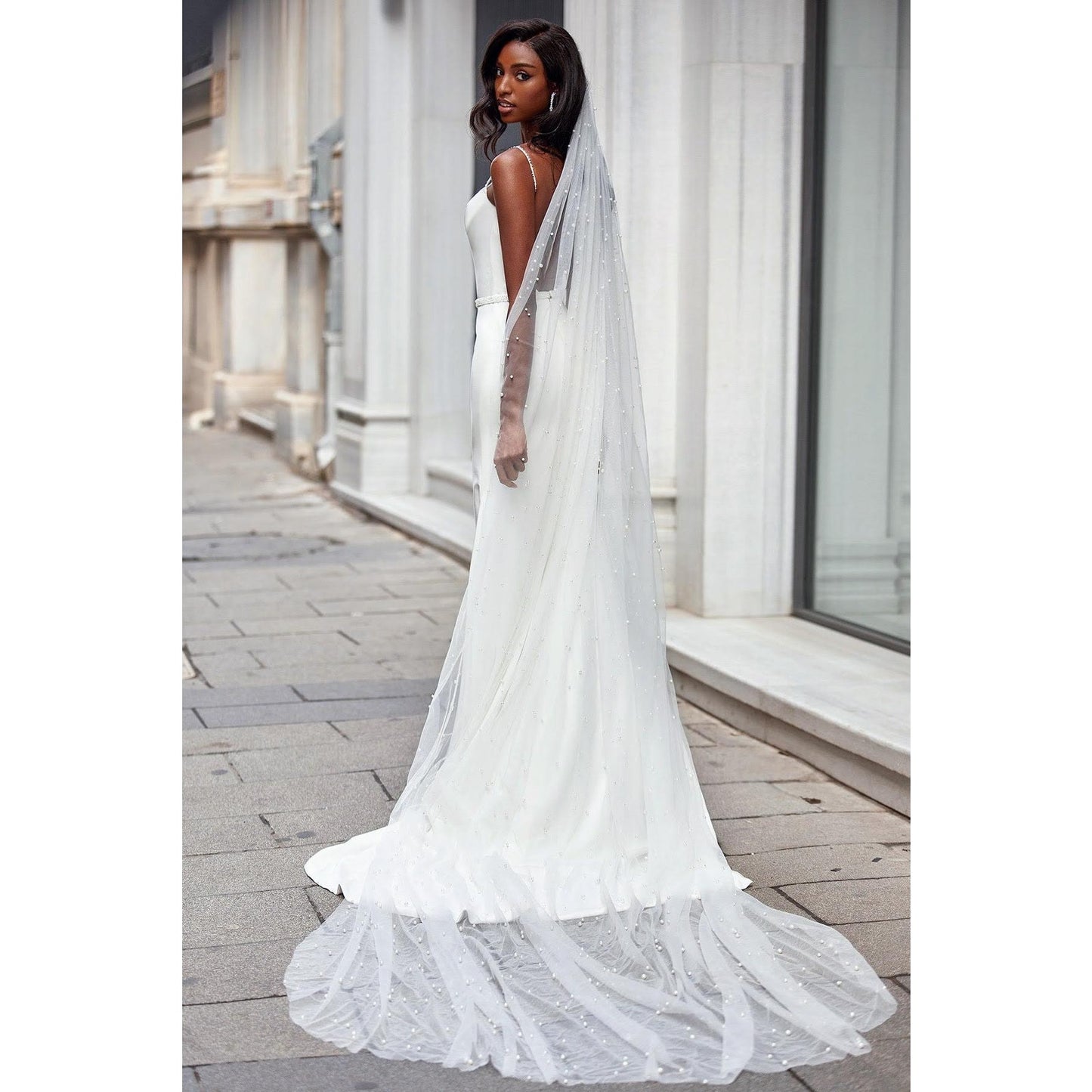 Celestial Pearl Veil - Pure White