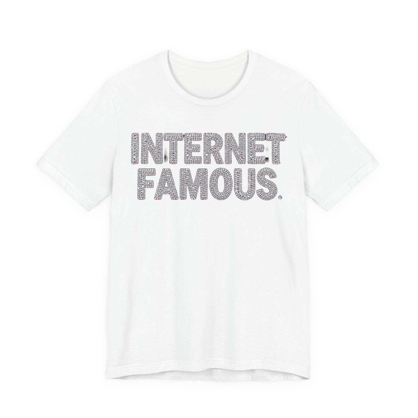 INTERNET FAMOUS Rhinestone Tee - Y2K Graphic Classic Cotton Top