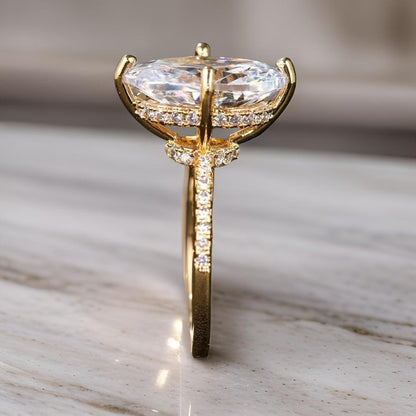 Oval Solitaire Cubic Zirconia Gold Ring