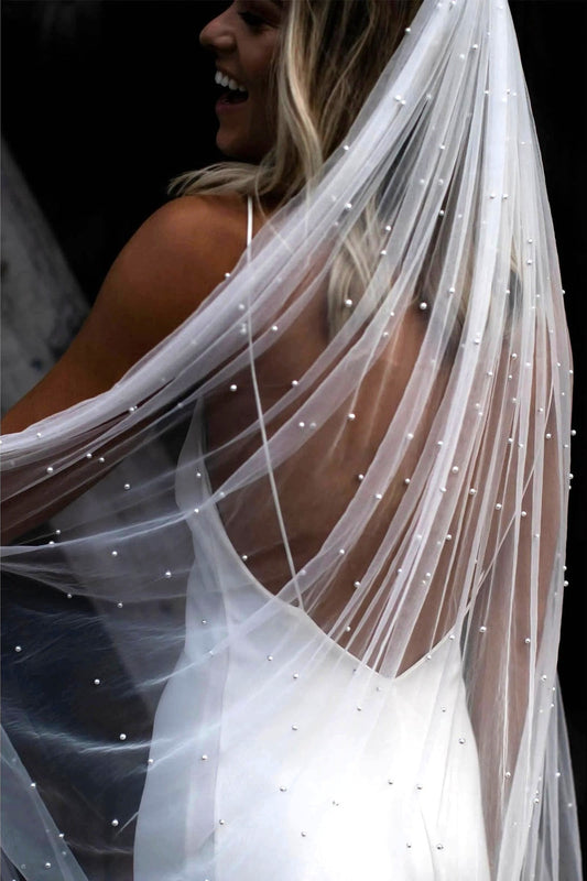 Celestial Pearl Veil - Pure White