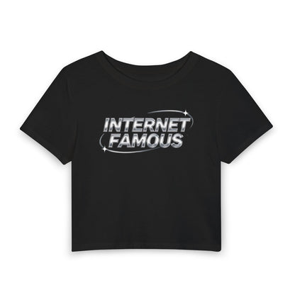INTERNET FAMOUS Chrome Orbit Baby Tee - Y2K Graphic Fitted Top