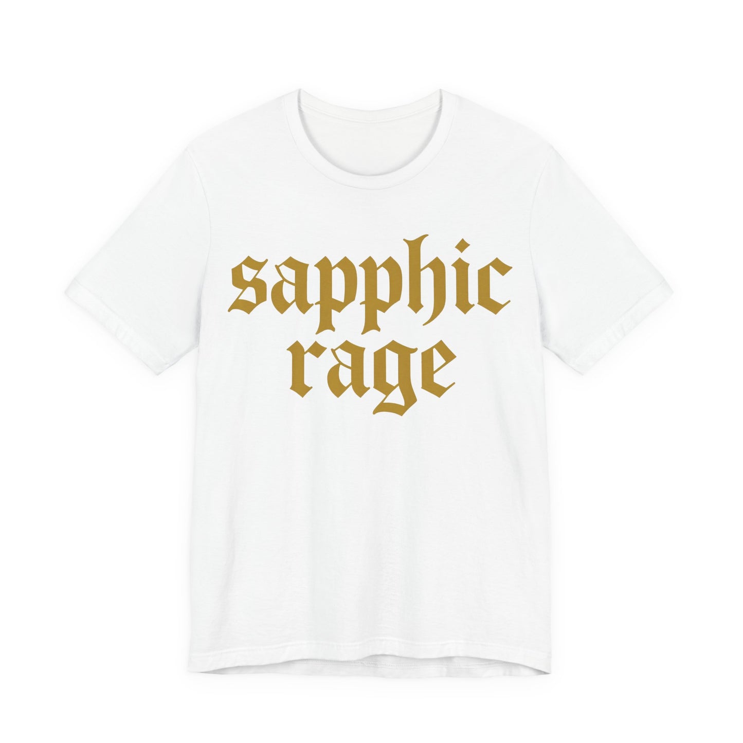 sapphic rage Gothic Blackletter Tee - Y2K Graphic Classic Cotton Top