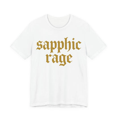 sapphic rage Gothic Blackletter Tee - Y2K Graphic Classic Cotton Top