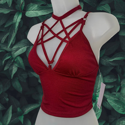 Crimson Pentagram Adjustable Crop Tank