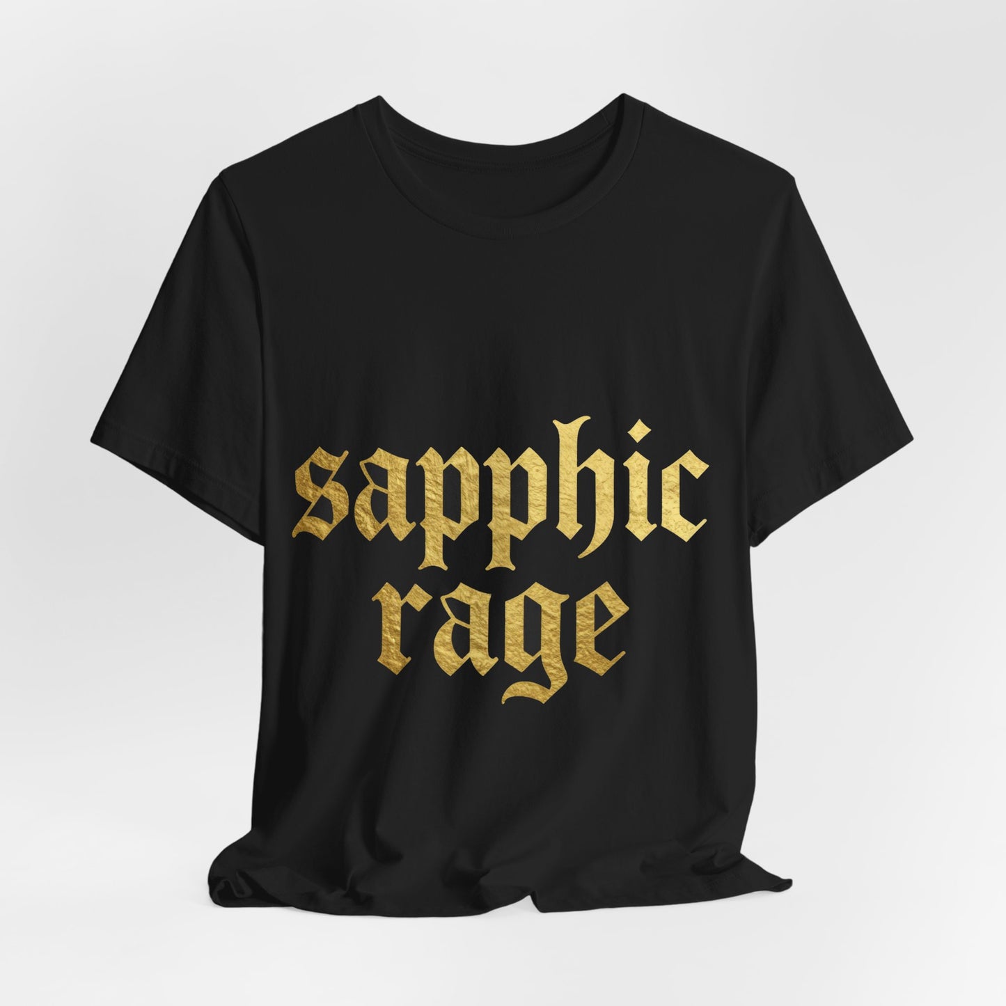 sapphic rage Gothic Blackletter Tee - Y2K Graphic Classic Cotton Top