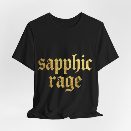 sapphic rage Gothic Blackletter Tee - Y2K Graphic Classic Cotton Top