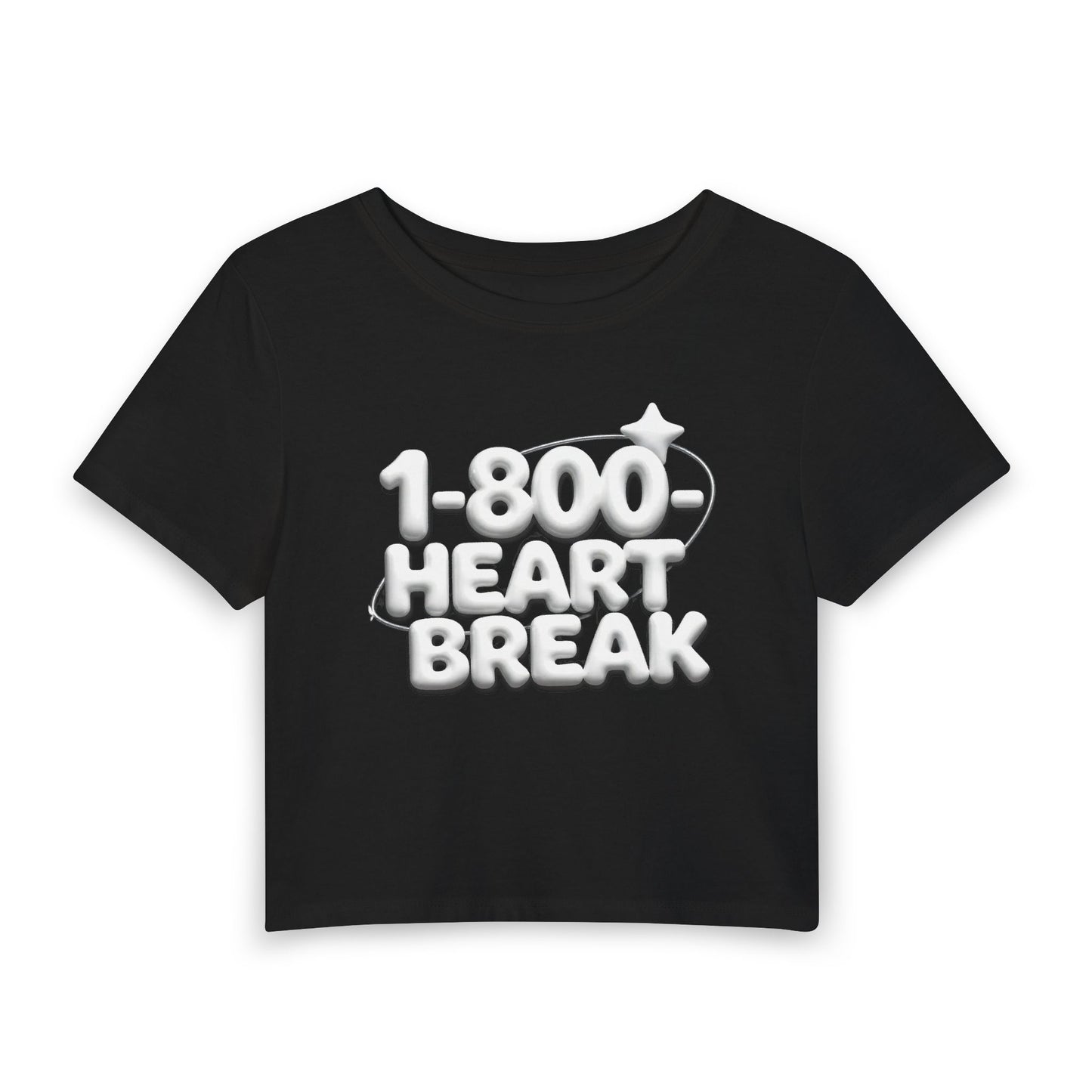 1-800-HEARTBREAK Baby Tee - Y2K Graphic Fitted Top